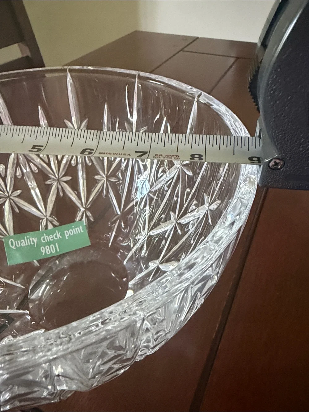 Cut Crystal Pattern Glass Serving Bowl - Clear Kristallglas, Germany 24% lead